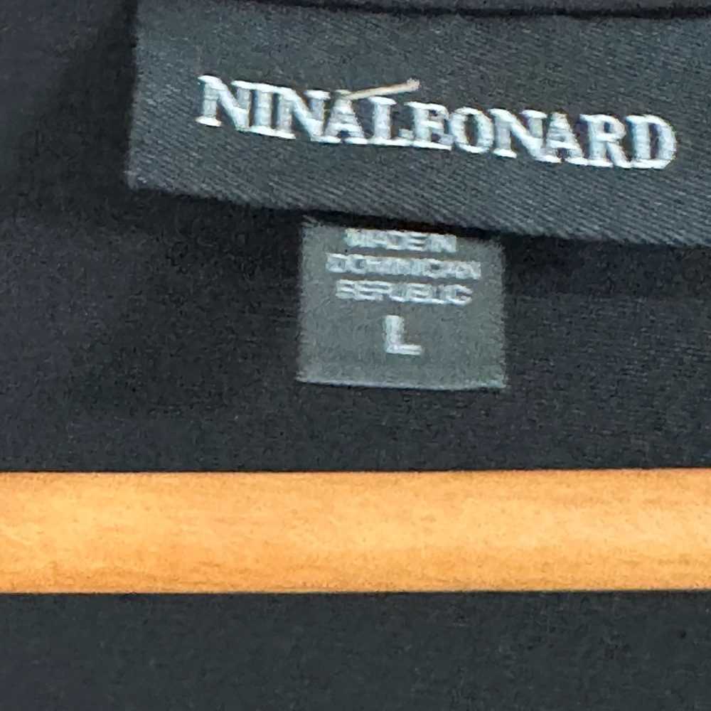 Nina Leonard Black Collared Wrap Jumpsuit - Picture 3 of 6